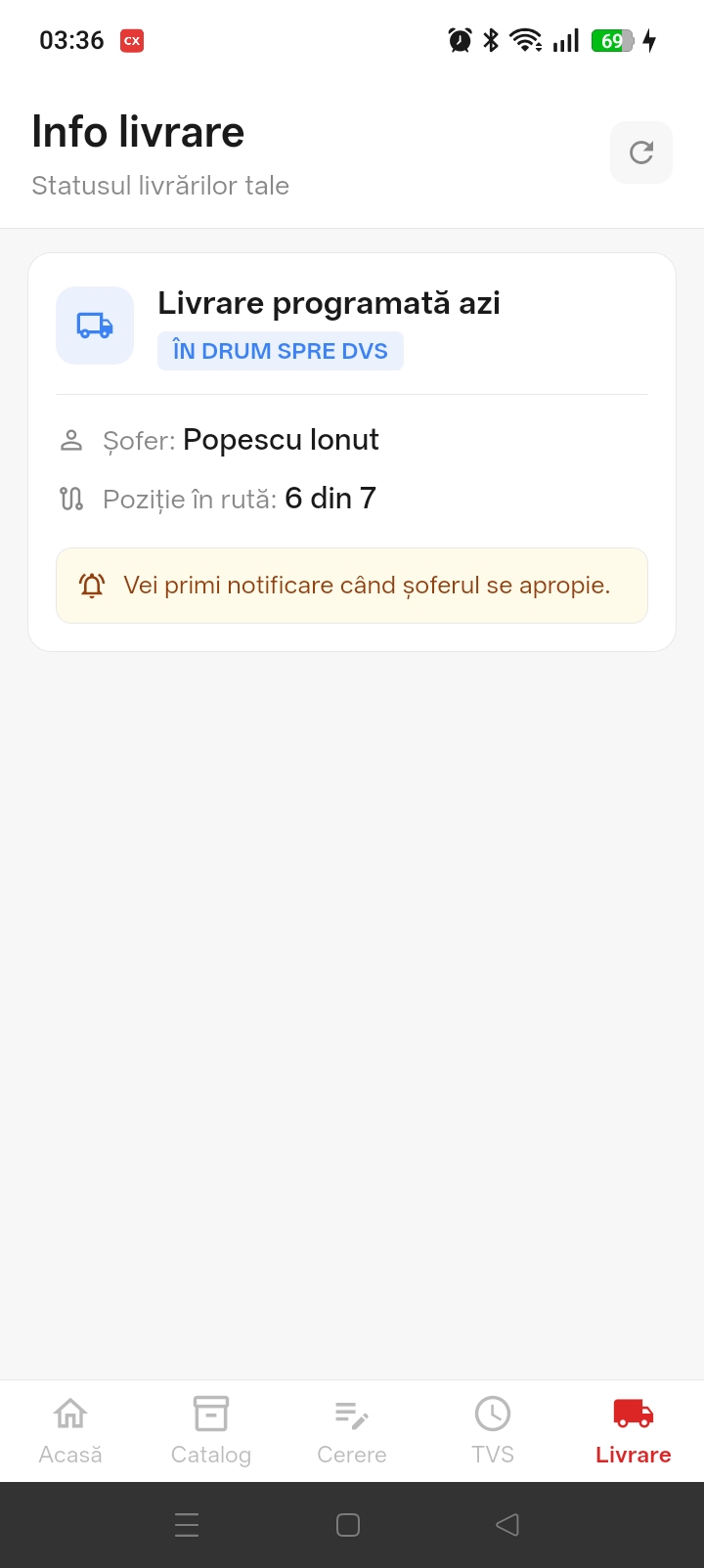 ClientX Livrare